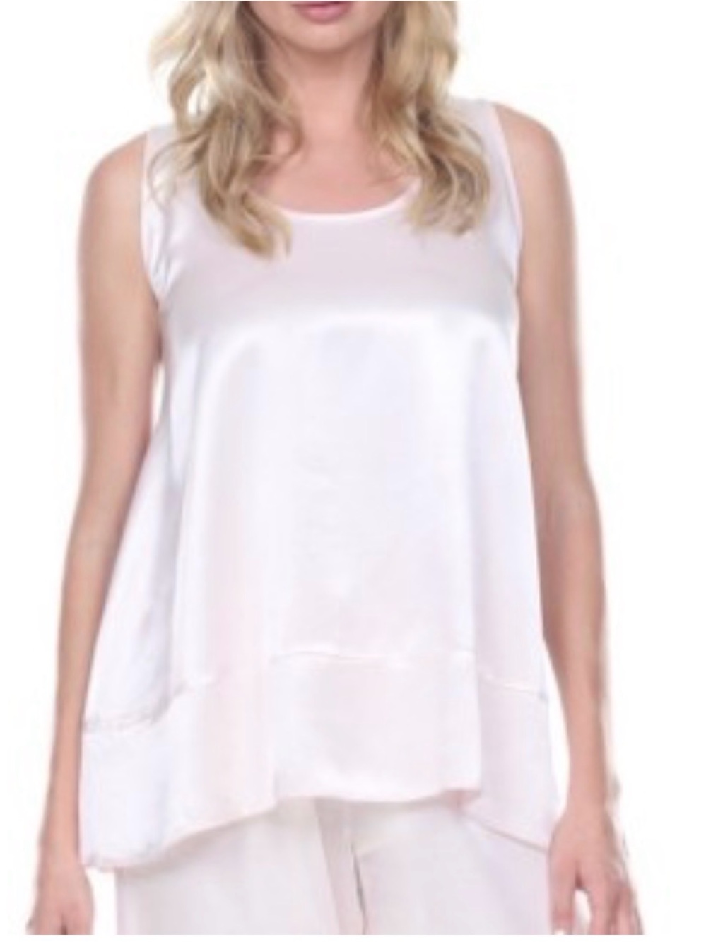PJ Harlow Natalie Satin and Knit Tank Top